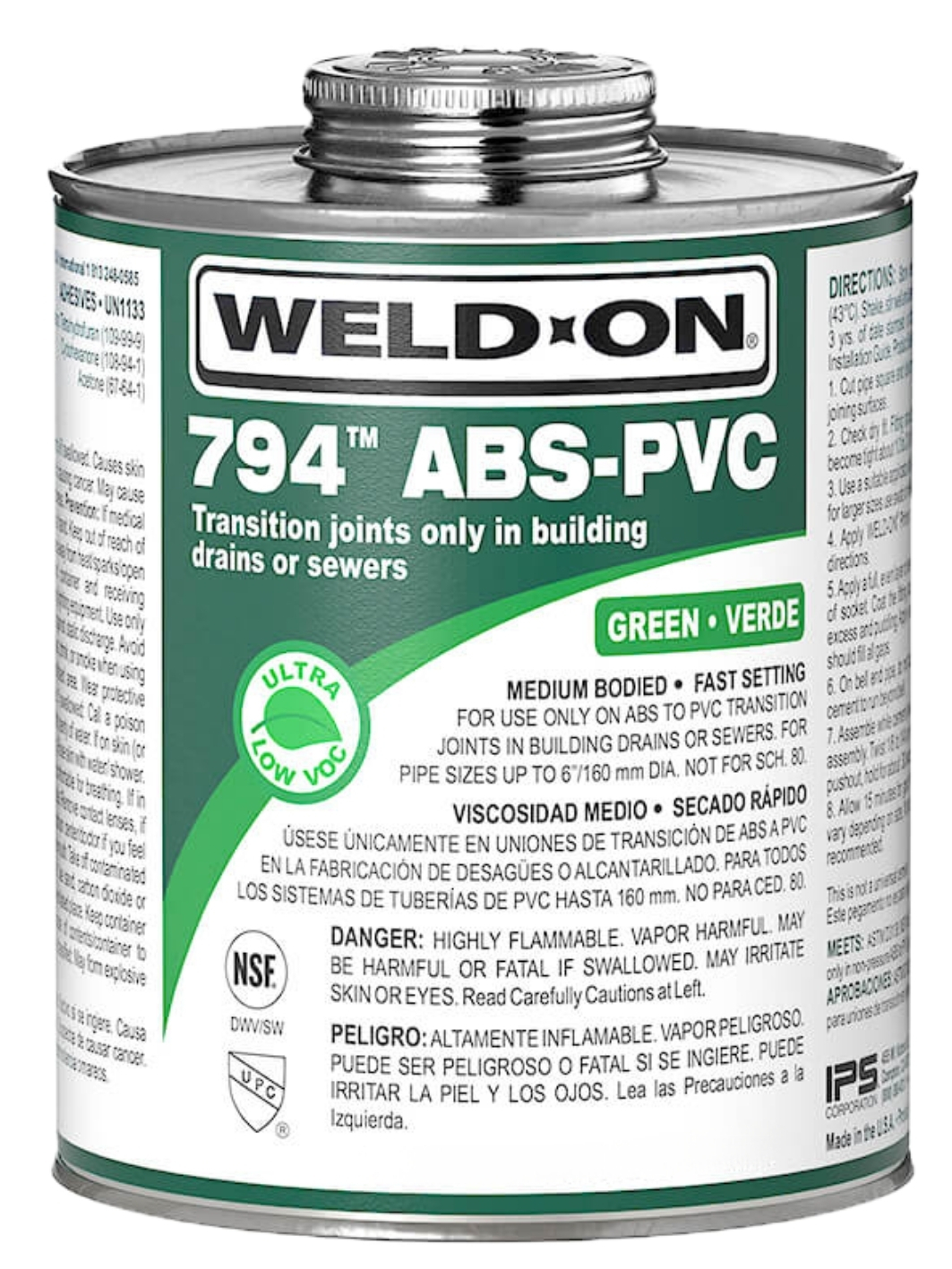 PVC to ABS Cement 794 Green